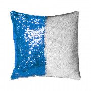 Подушка с пайетками синяя